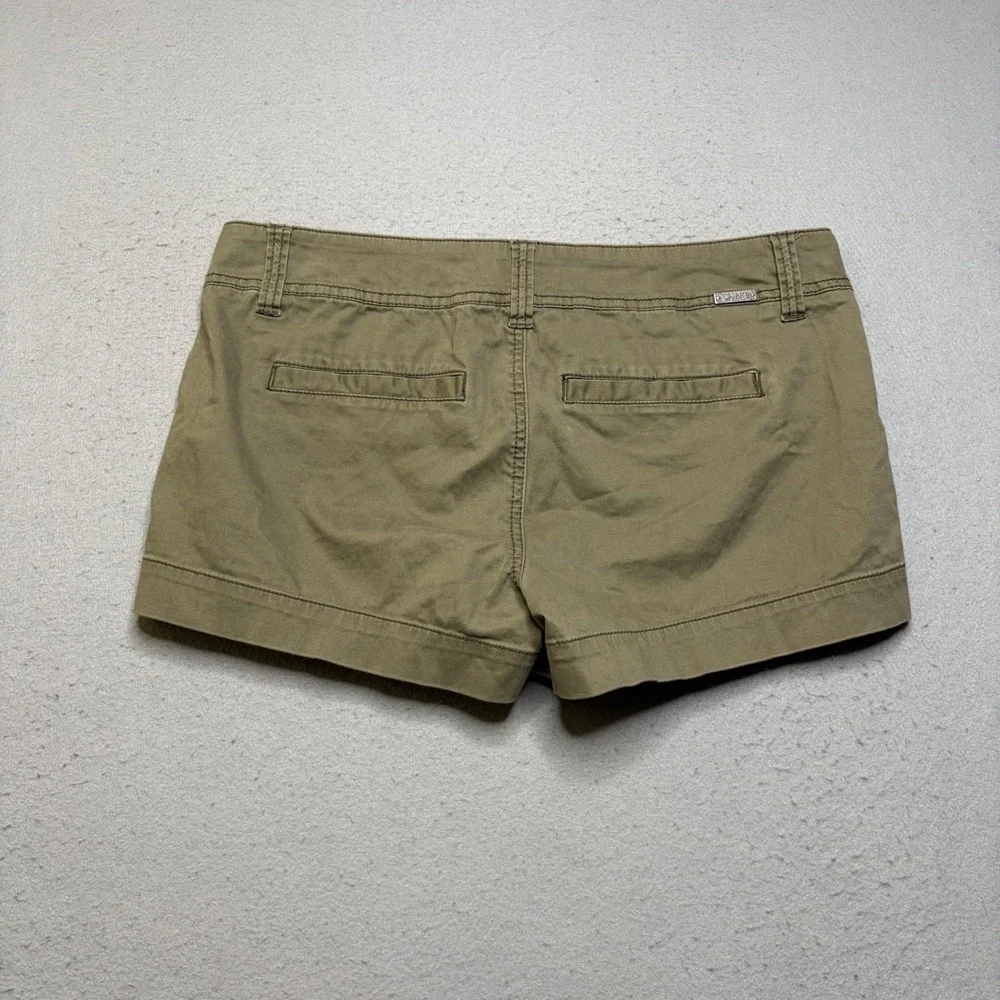 BKE Shorts Women 30 Olive Green Chino Stretch Y2K Cuffed Casual Summer